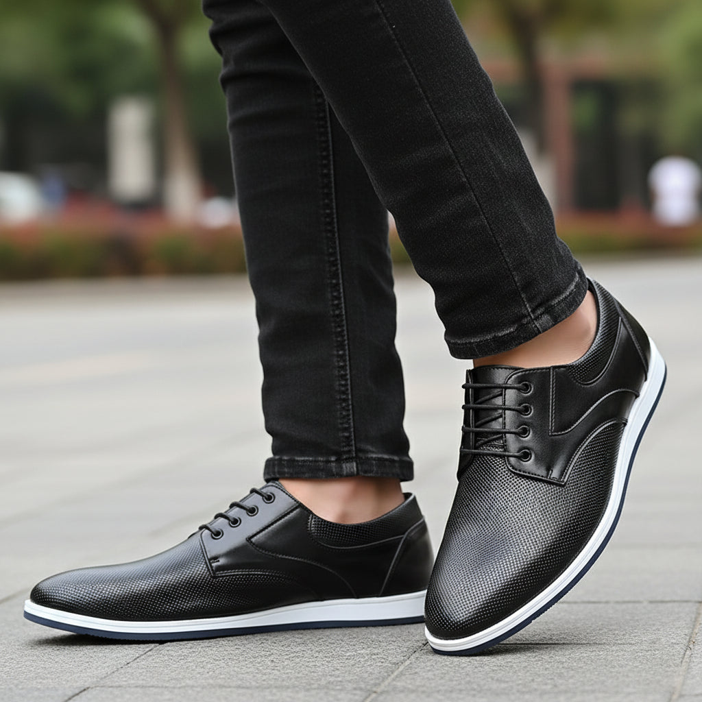 Gravenwald Preston Men's Premium Leather Oxford Shoes with Cushioned Comfort Sole