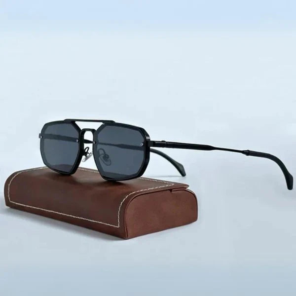 Gravenwald Rowan Shades: Titanium Alloy Geometric UV400 Protection Sunglasses