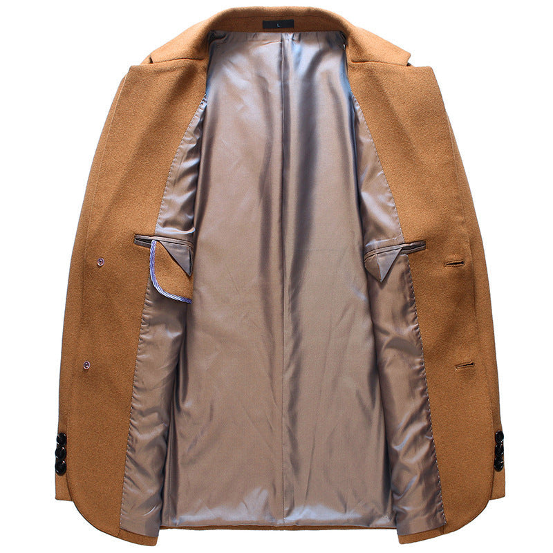 Kensley Elegant Notched Lapel Wool-Cashmere Blend Coat: Timeless Style & Comfort