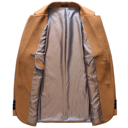 Kensley Elegant Notched Lapel Wool-Cashmere Blend Coat: Timeless Style & Comfort