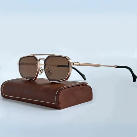 Gravenwald Rowan Shades: Titanium Alloy Geometric UV400 Protection Sunglasses