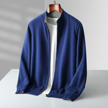 Luxurious Gravenwald 100% Cashmere Full-Zip Cardigan: Cloud-Soft Warmth, Refined Style