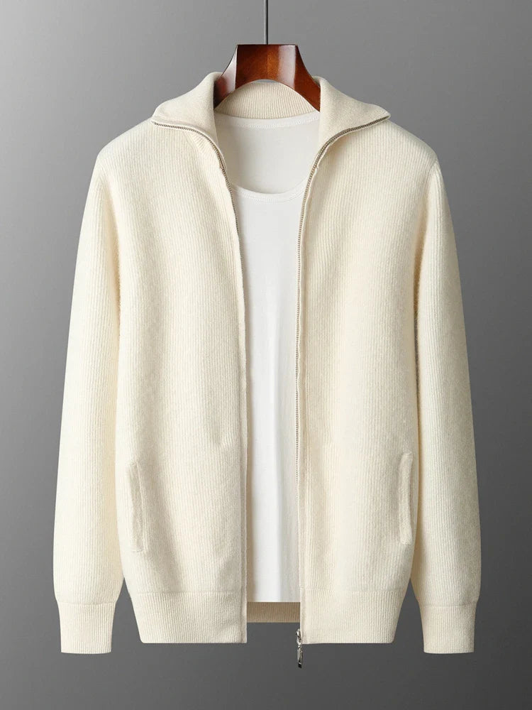 Gravenwald Drake Luxury Cashmere Zip Cardigan - Premium Men's Knitwear