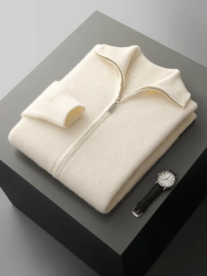 Gravenwald Drake Luxury Cashmere Zip Cardigan - Premium Men's Knitwear