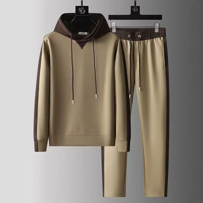 Sophisticated Tyler Two-Tone Tracksuit: Comfort-Fit Hoodie & Joggers Set