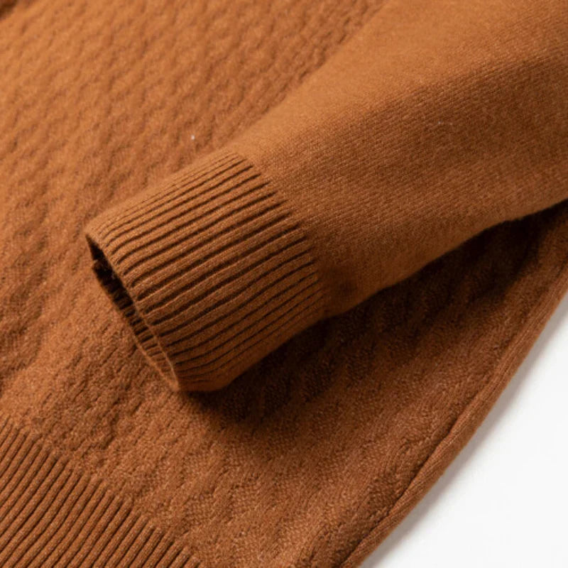 Gravenwald Torino Textured Knit Polo Sweater - Soft, Comfortable, Elegant