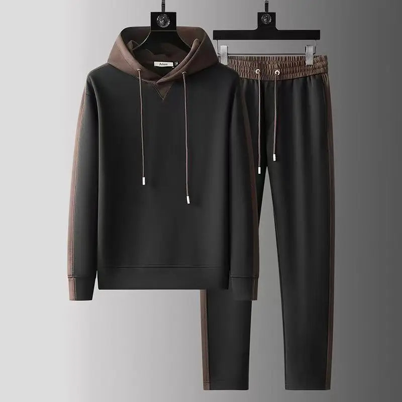 Sophisticated Tyler Two-Tone Tracksuit: Comfort-Fit Hoodie & Joggers Set