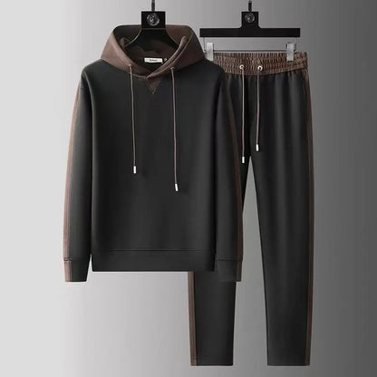 Sophisticated Tyler Two-Tone Tracksuit: Comfort-Fit Hoodie & Joggers Set