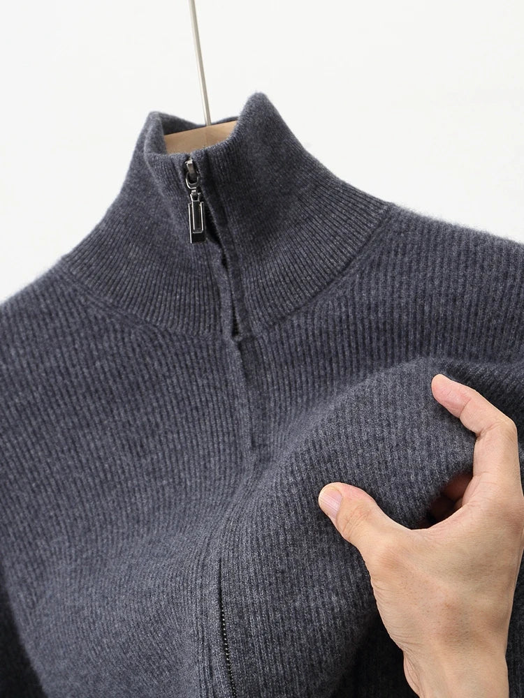 Gravenwald Drake Luxury Cashmere Zip Cardigan - Premium Men's Knitwear