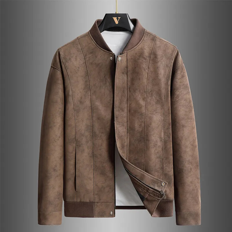 Gravenwald Ferrano Men's Suede Bomber Jacket: Modern Style, Ultimate Comfort