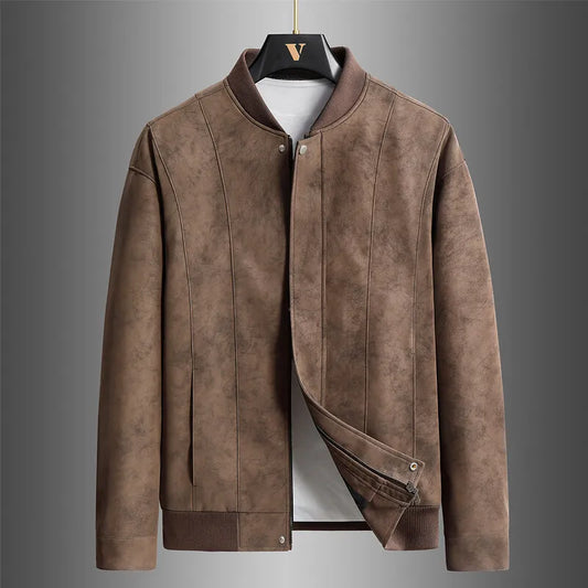 Gravenwald Ferrano Men's Suede Bomber Jacket: Modern Style, Ultimate Comfort
