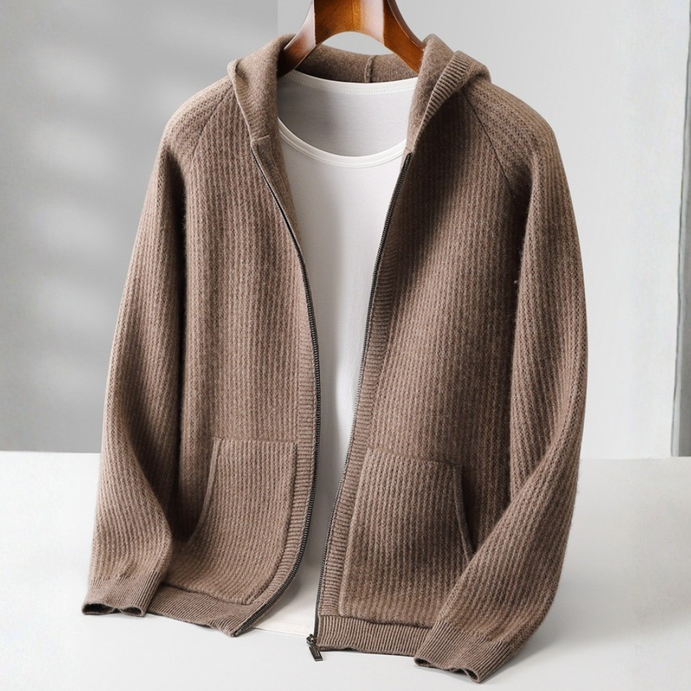 Calvin Clarke Lorenzo Merino Wool Full-Zip Hoodie – Lightweight, Breathable Comfort