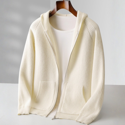 Calvin Clarke Lorenzo Merino Wool Full-Zip Hoodie – Lightweight, Breathable Comfort