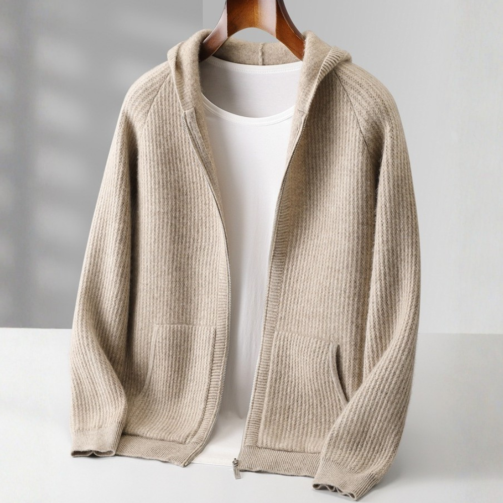 Calvin Clarke Lorenzo Merino Wool Full-Zip Hoodie – Lightweight, Breathable Comfort