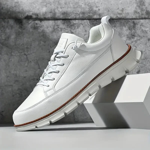 Dwayne Men's Premium Leather Fashion Sneakers - Chunky Sole Comfort